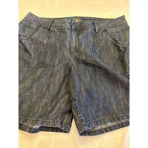 Riders Lee 16W shorts dark blue deep wide front pockets